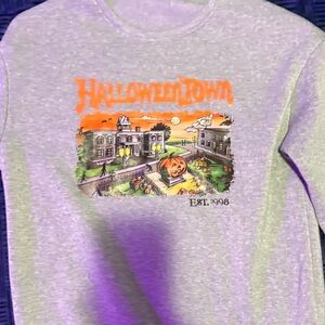 Halloweentown Graphic Sweatshirt in Heather Gray and Orange